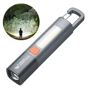 Outdoor Mini Flashlight Rechargeable And Scalable High Lock Design Long-range Flashlight Cob Brightness Floodlight N8x6