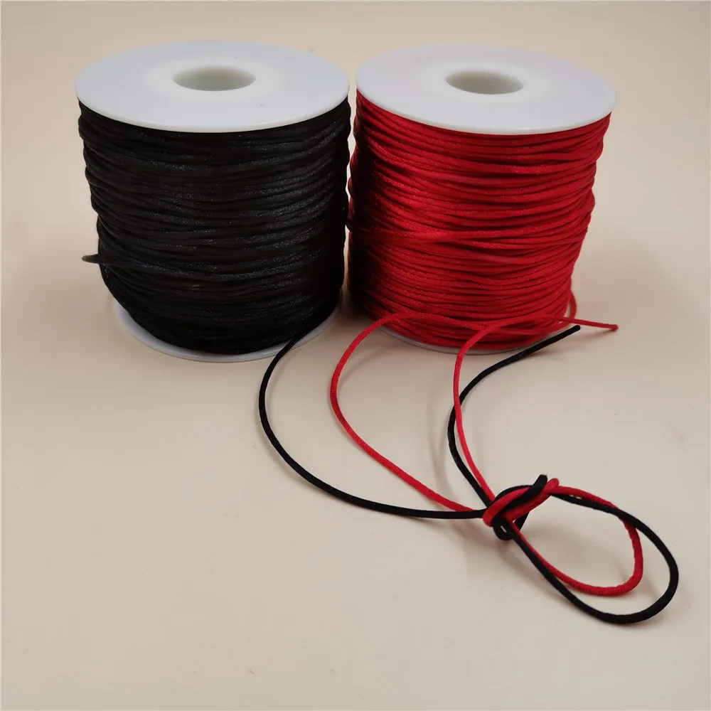 Macrame Cord 1MM 50meters/roll Red Macrame Cord Strong Braided Silk Satin Nylon Rope DIY Making Findings Beading Thread Wire