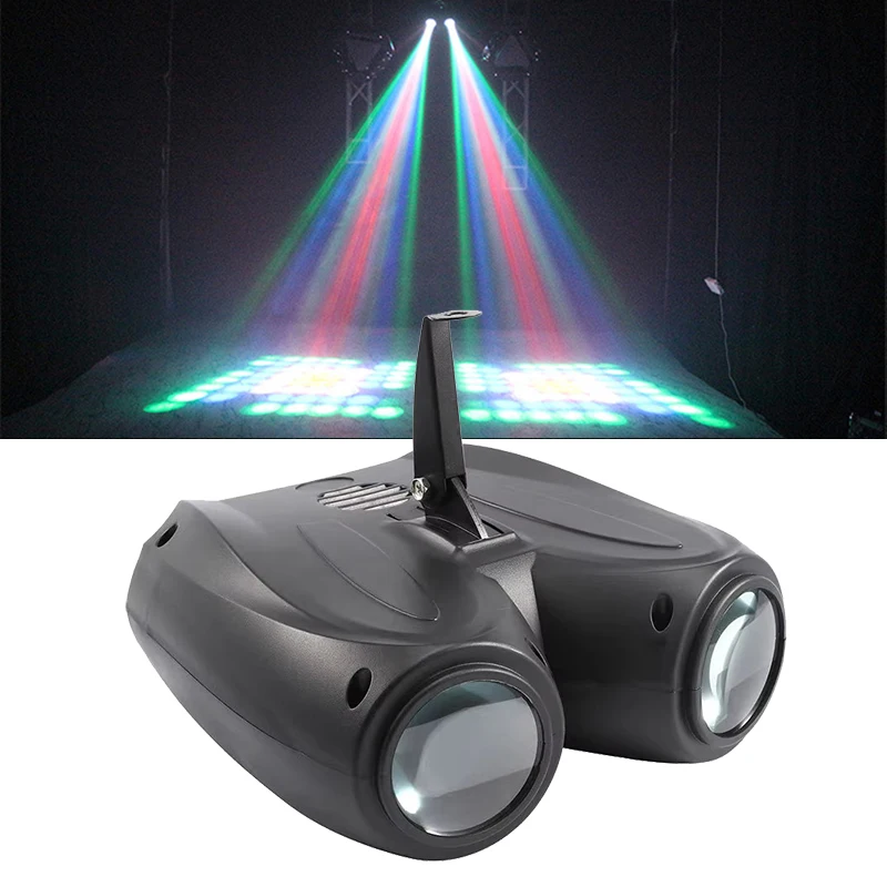 DJ Double Head Airship Light 128LEDs RGBW Patterns Stage Effects Lighting Auto/Sound Actived Disco Home Club Dance Party Lights led light disco light led stage light mini led stage light