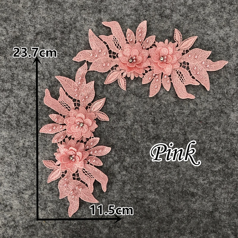 1Pair Small Flowers Sewing Patches Embroidery Garment Sew DIY Decorations Accessories Applique (Style C)