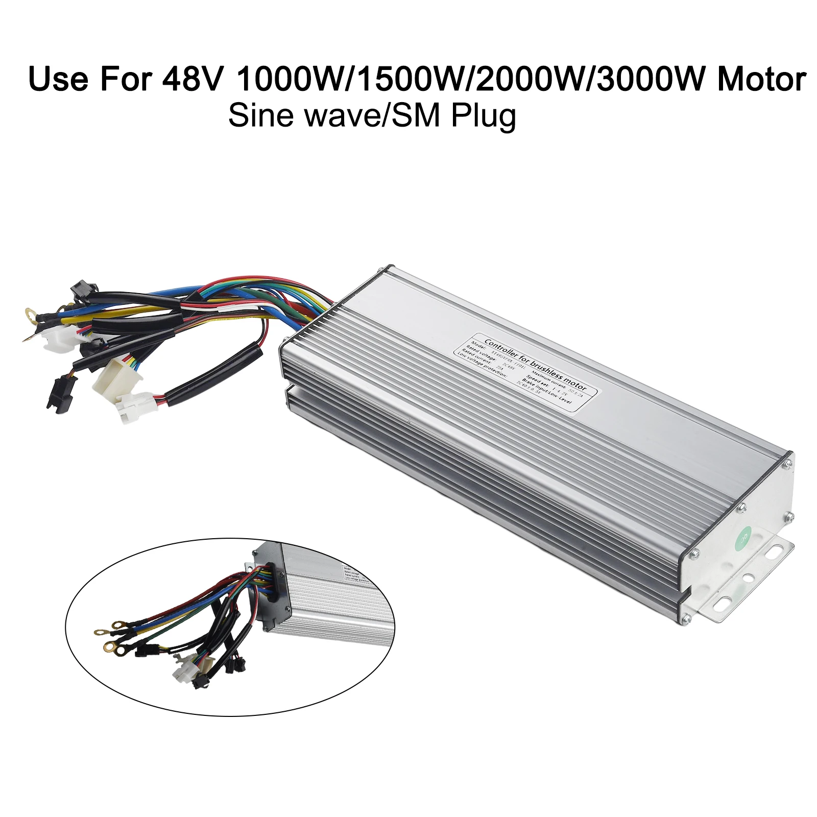 

48V 50A MTB Ebike Sinewave Controller With Light Line For 1500W/2000W/3000W Brushless Motor KT Series Controller Bike Modified