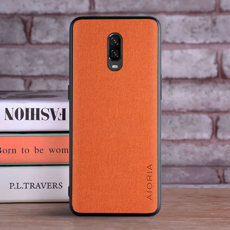 Luxury Textile Leather Skin Phone Case - Soft TPU and Hard PC Cover