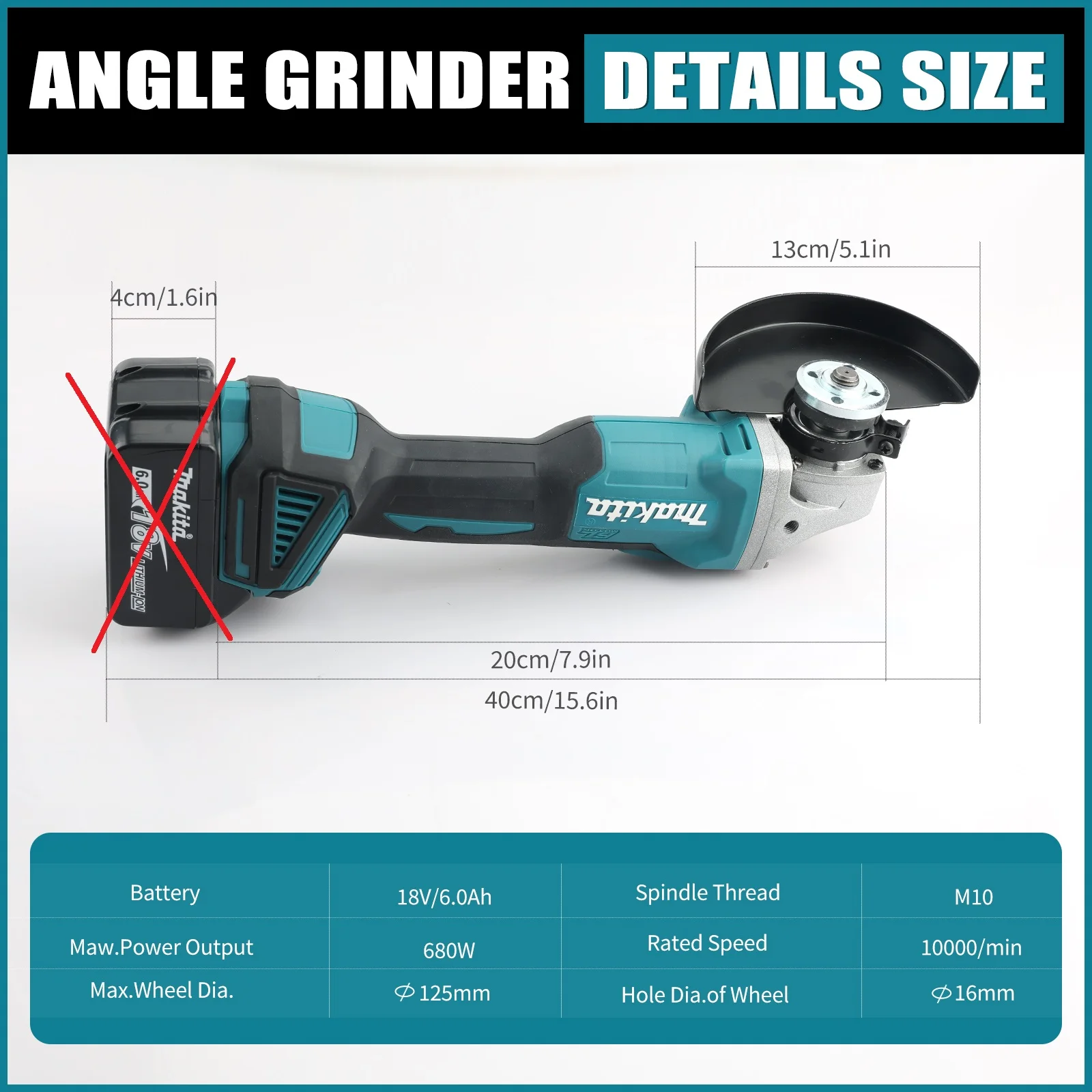 Makita DGA404 Power tools rechargeable polishing machine cutting 18V angle grinder Electric Tools