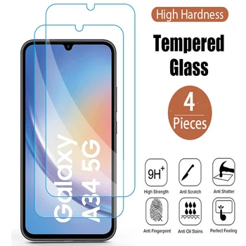 Pellicola in vetro temperato 9H per Samsung Galaxy A34 5G 2/4 pezzi Proteggi schermo HD