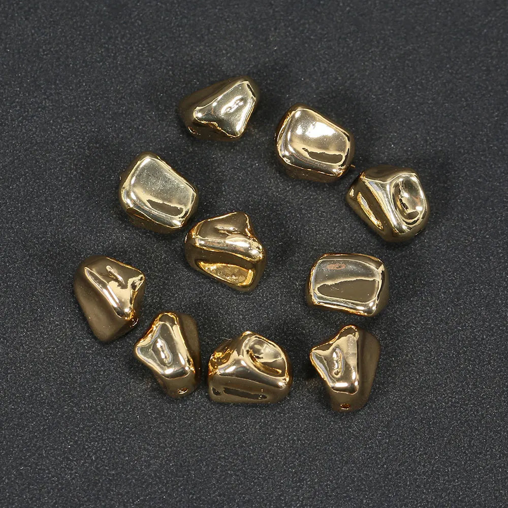 

10Pcs Freedom Twisted form Shape 24K Gold Plated Loose Copper Beads For Necklace Jewelry Making DIY