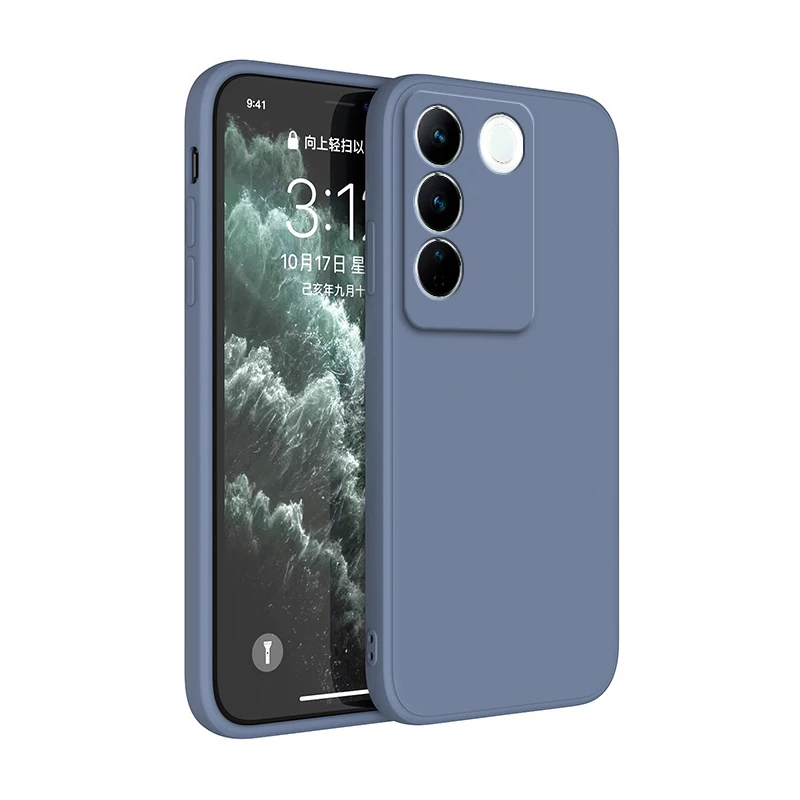Enhanced Shockproof Liquid Silicone Phone Case - Square Design, Soft & Durable Back Cover