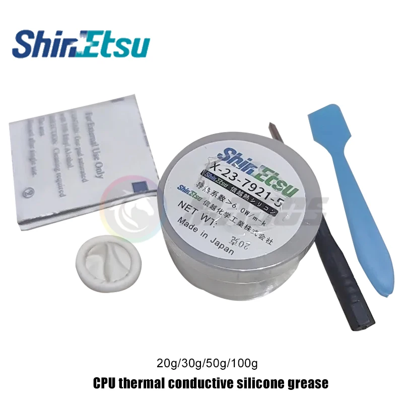 Shin-etsu 7921 7868 Condutiva Térmica Graxa de Silicone Cpu Gpu Cooler pc Laptops Alta Condutividade Térmica 20g 50g Pack - Imagem 5