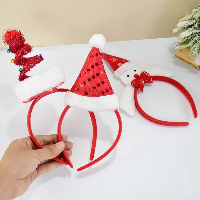 1pc Christmas Headbands Noel Santa Claus Reindeer Bow Headwear For Kid Adult Xmas Gift New Year Christmas Party Hair Accessories