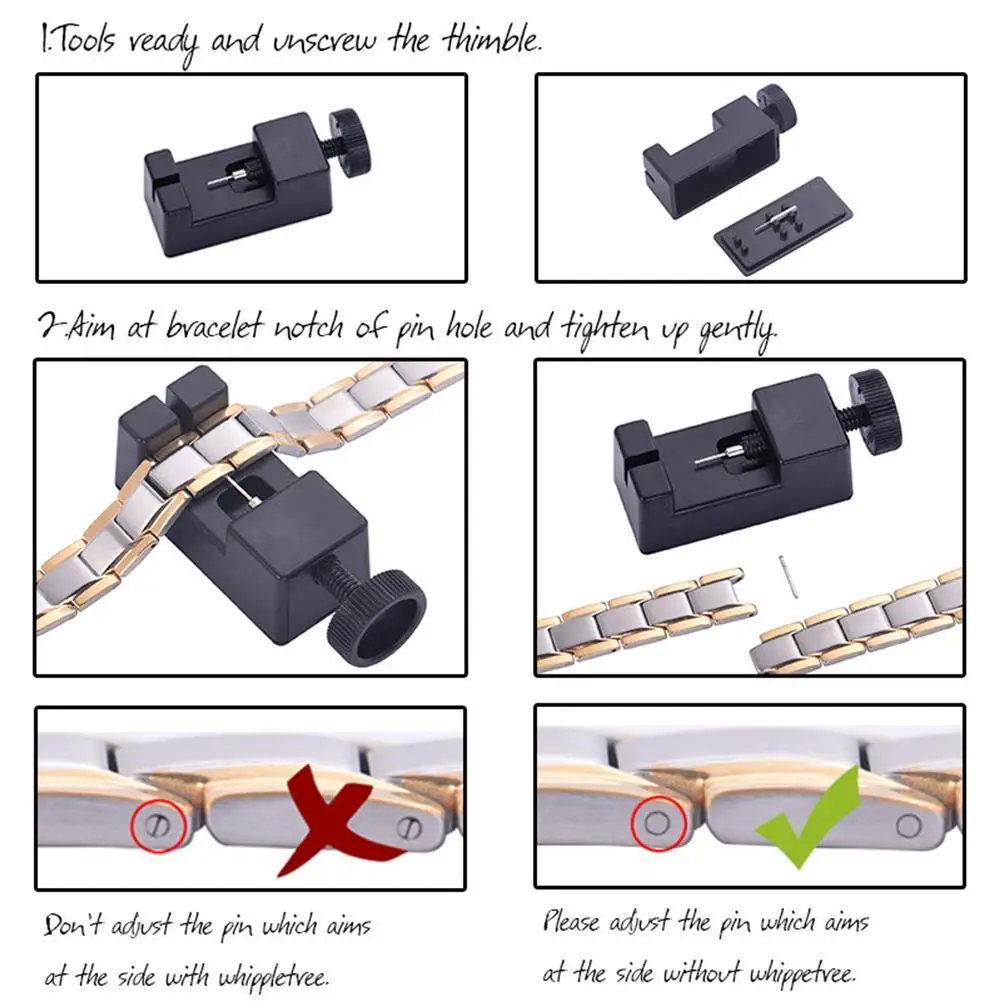 Professional Watch Band Bracelet Link Remover Tool With Spare Pin For Adjusting Repairing Watch Straps Removing Watch Movem L1d3 6