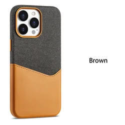 Luxurious Double Leather Magnetic Phone Wallet Case with Microfiber Lining and Card Holder - iPhone 13 (Brown)