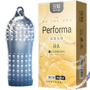 10pcs Large Particles Condoms Sex Toys for Men Screw Thread Dotted Granular High Sensitivity Penis Sleeves with Spikes Sex Goods 1