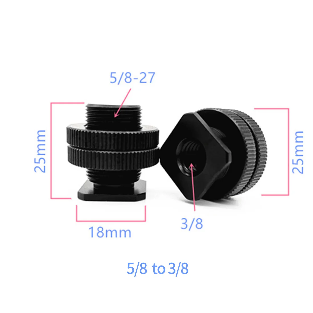 3/8 1/4 5/8" Schraubenmutter Stativhalterung auf Kaltschuh-Montageadapter für GoPro 13 12 Osmo 360 ° Insta360 SLR-Kamera-Halterung für leichte Mikrofon – Detail 10