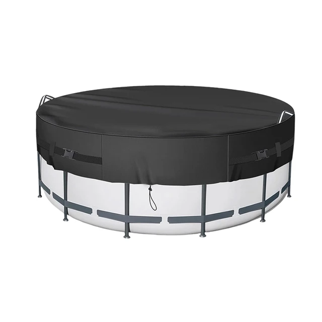 210D Oxford Cloth Round Pool Cover Suitable for 8/10/12ft Pools Shields Against Leaves Helps Retain Heat and Water 1