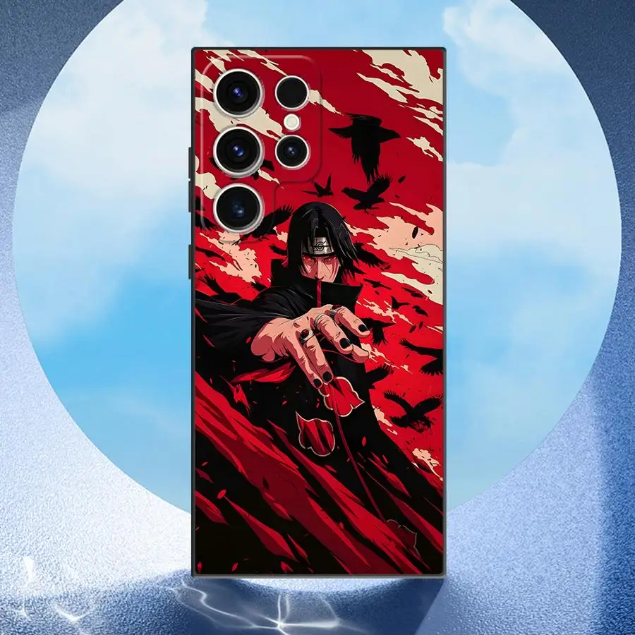 Black Soft Phone Cover with Cool Uchiha Itachi Design