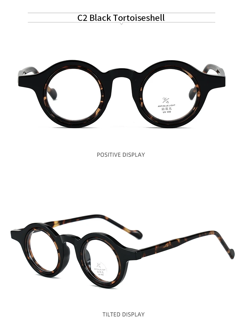 Lzabella Japanische Luxus Retro Runde optische Brillengestelle für Herren und Damen, hochwertige Acetat-Brillen K9153 – Detail 13
