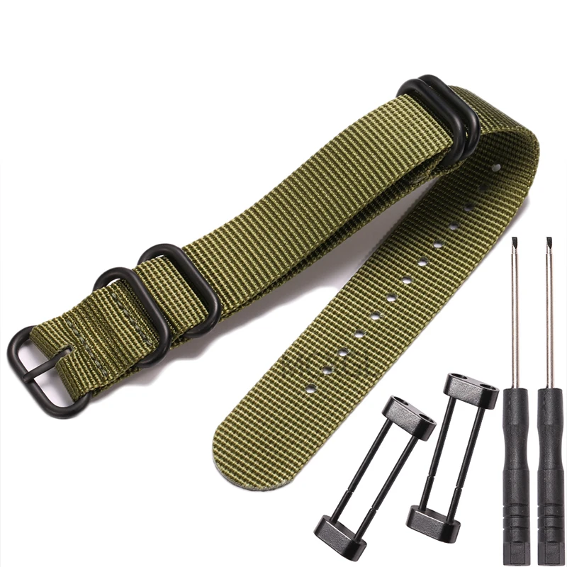 24mm Nylon Waterproof Smartwatch Band - Outdoor Sports Bracelet Accessory