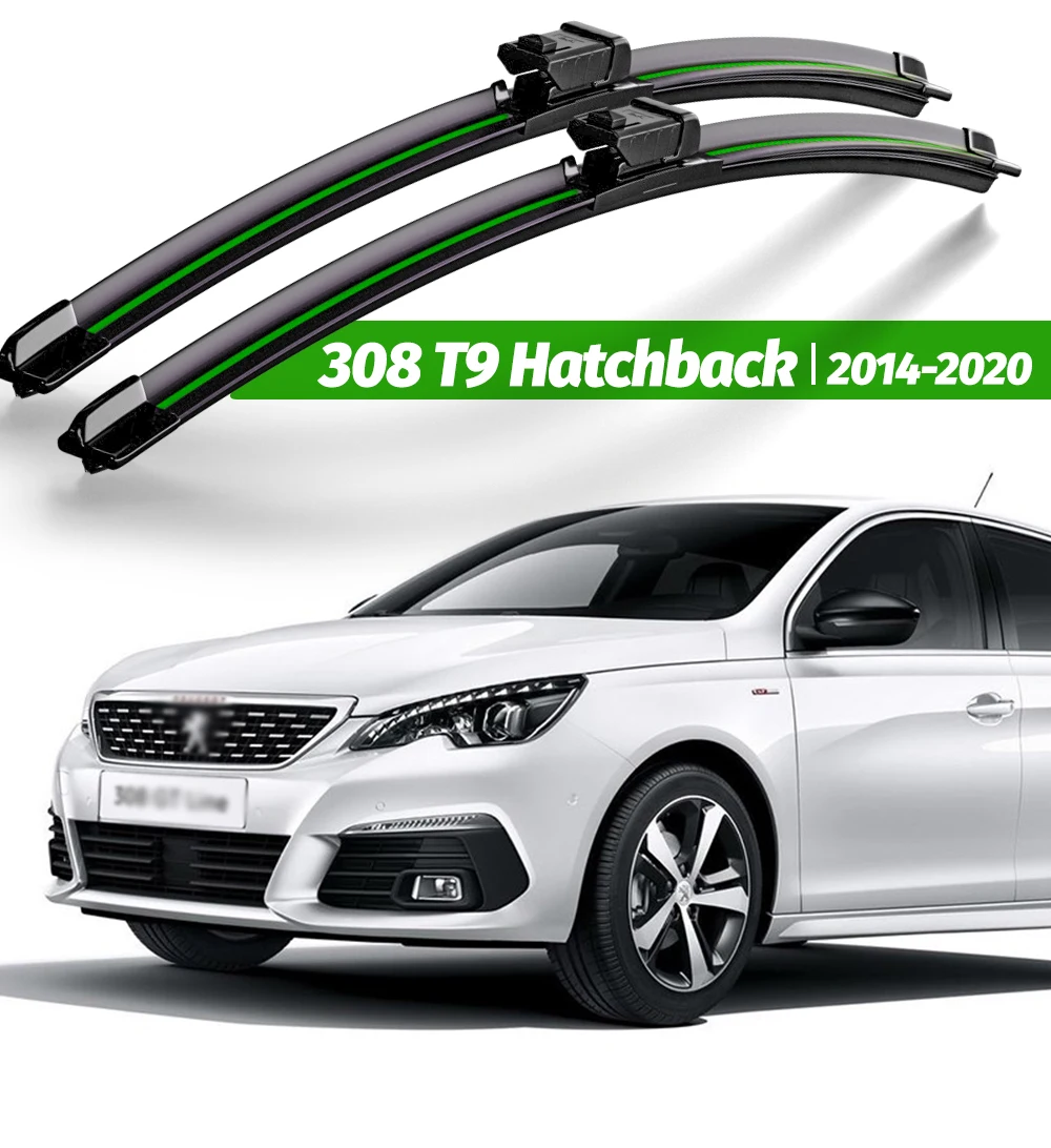 Scheibenwischer LHD Frontwischerblätter Set für Peugeot 308 T9 Schrägheck 2014–2020 Windschutzscheibe Windschutzscheibe Fenster 24"+18" Zubehör – Detail 1