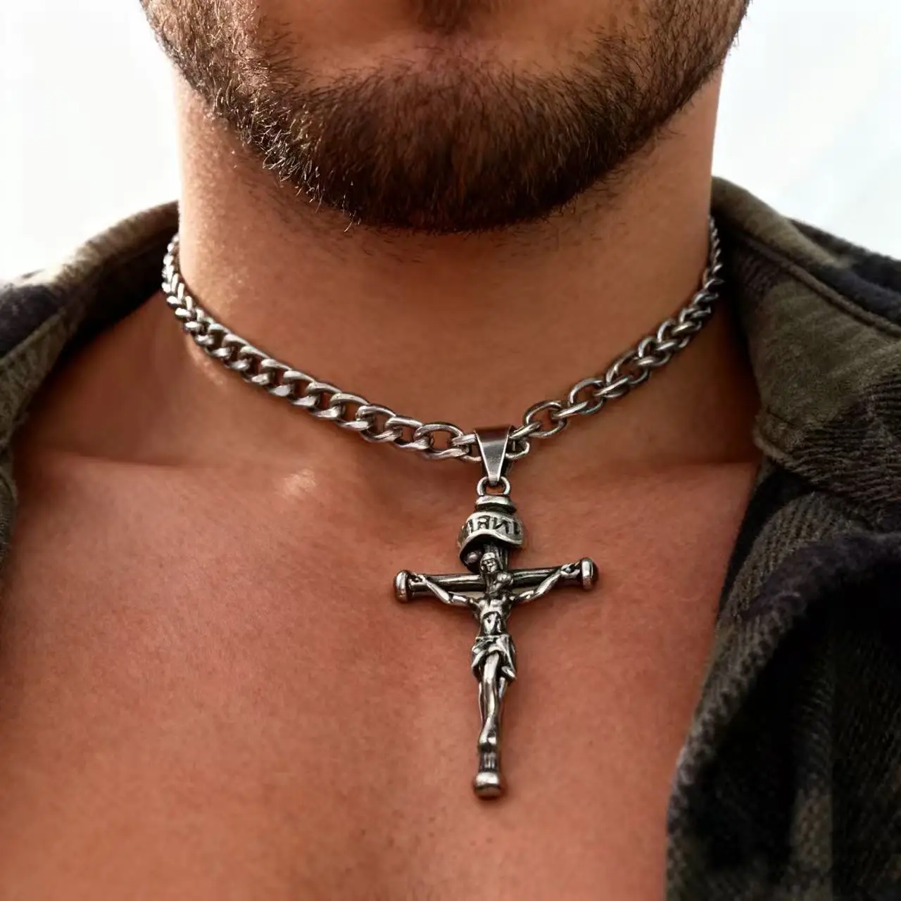 Stainless Steel Jesus Necklace 2