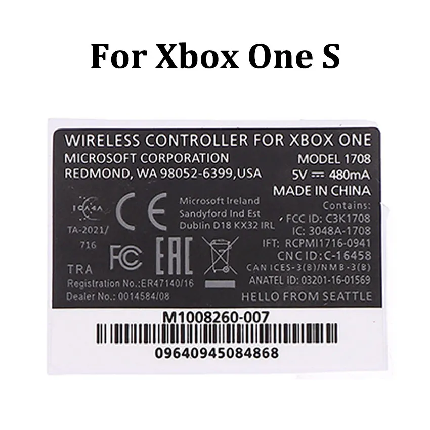 1PCS For Xbox 360 Black White Controller Sticker Label For Xbox One Slim Series S X Game Handle Back Stickers Repair Accessories