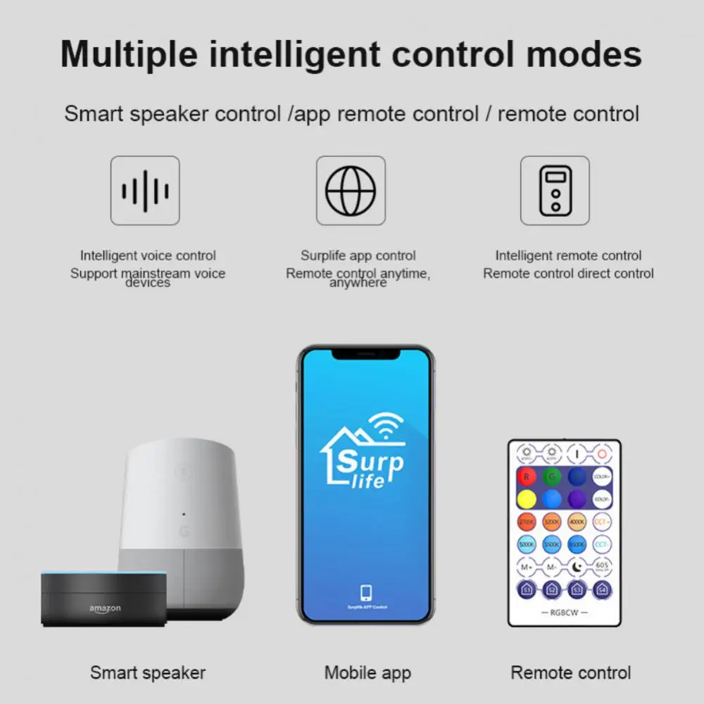 

Потолочный светильник, 120 В, регулировка яркости, Rgb, 9 Вт, голосовое управление,-В переменного тока, работает с Умной светодиодной лампой Alexa Home Wifi