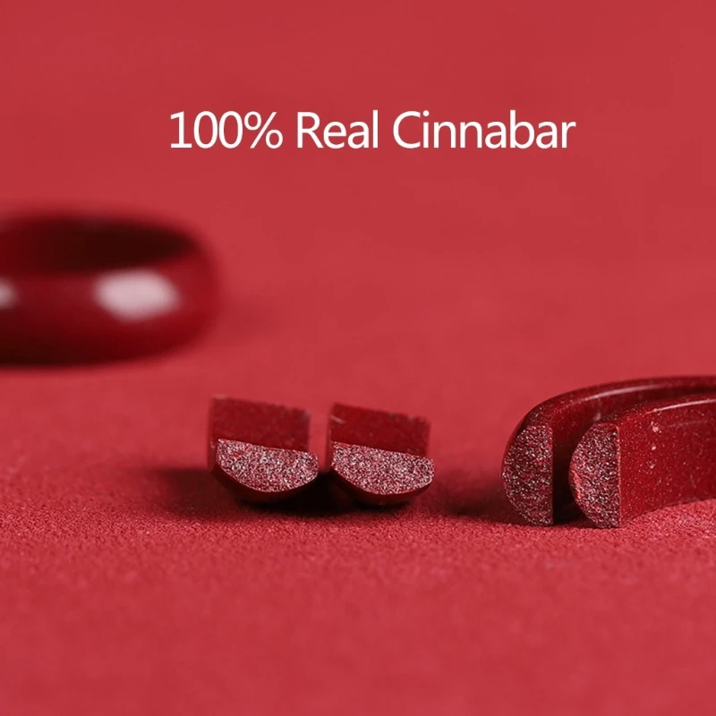 Red Cinnabar Feng Shui Rings Cinnabar Rings Attract Wealth Money Rings Protection Amulet Good Luck Jewelry Gift couple Jewelry 5