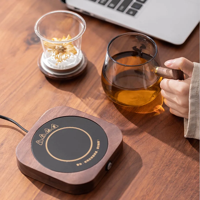 19W Cup Heater Mug Warmer 55°C Hot Tea Makers Warmer Coaster Cup Heaters Coffee Milk Tea Heating Pad 220V For Gift 6