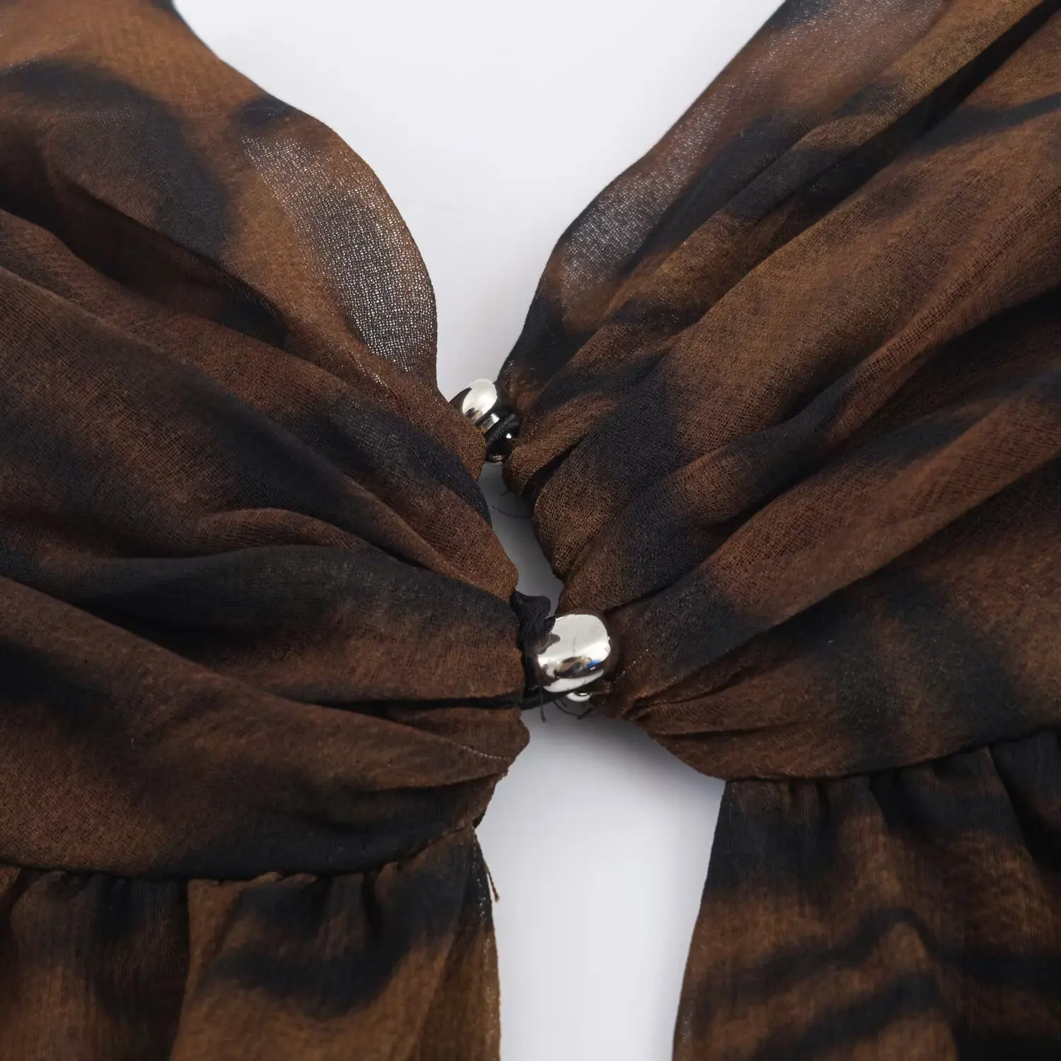 Women's French Vintage Fashion Animal Print Minidress Female Sleeveless High Waist Slimming Short Skirt Bodycon Lace-Up Dress