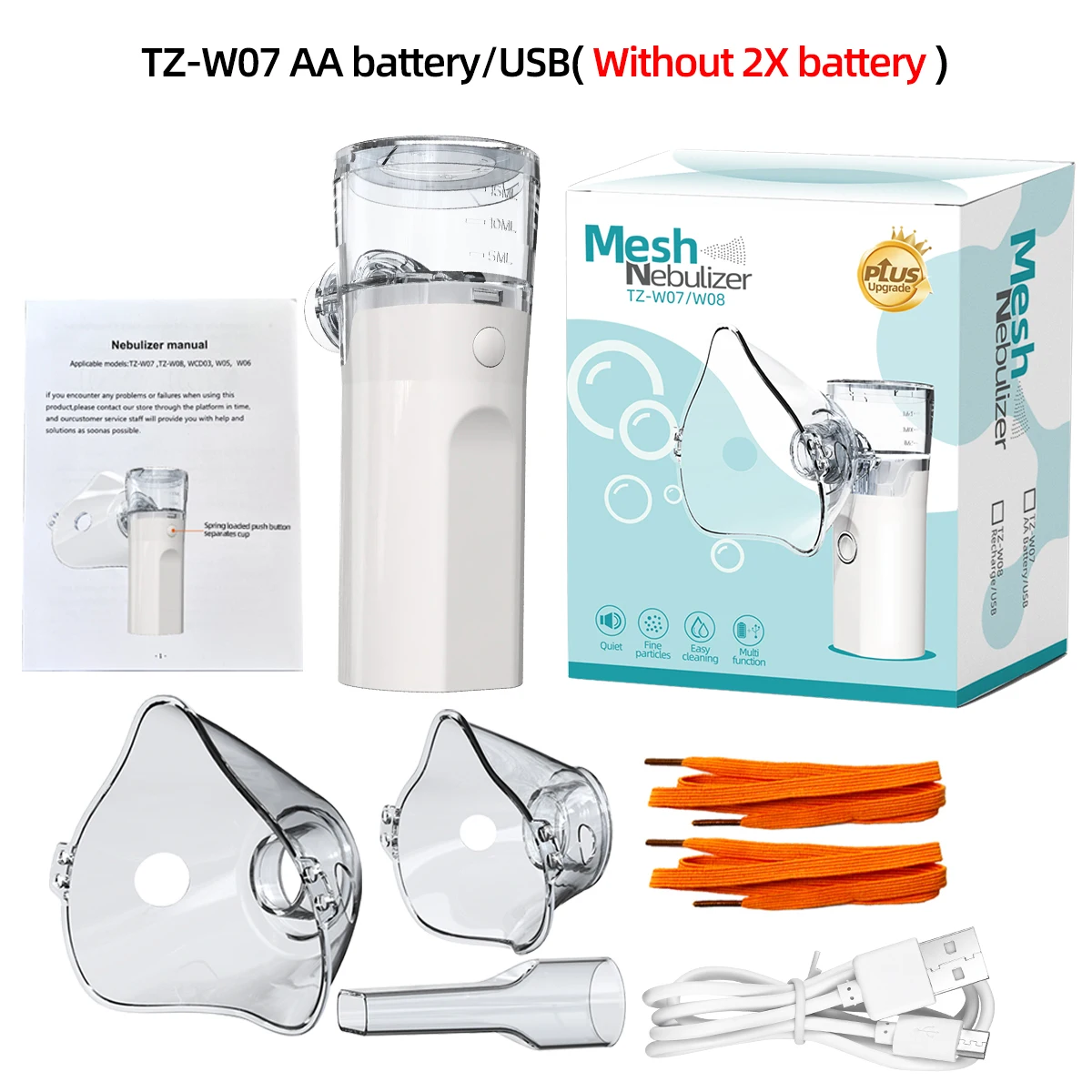 Mesh Nebulizer Portable Medical Nebulizer For Asthma Inhaler Ultrasonic Spray Handheld With USB For Adult Kid