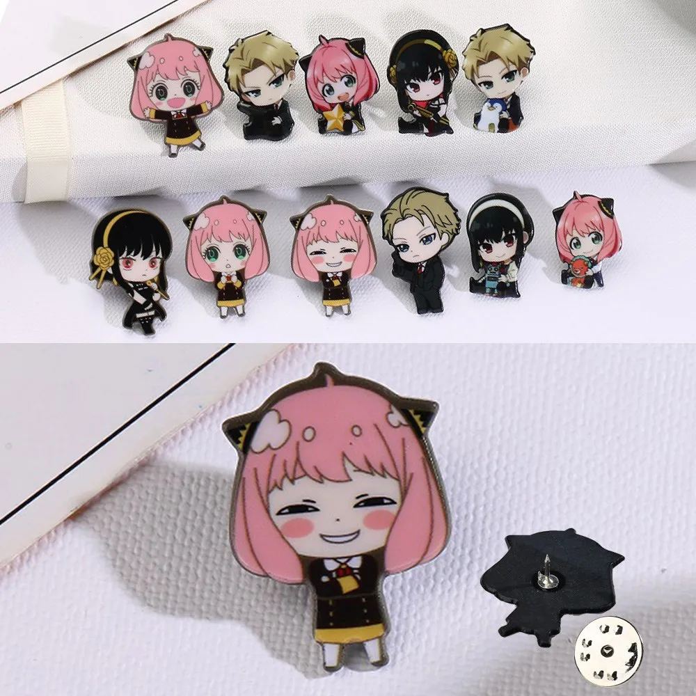 Anime Spy X Family Badge Brooch Pin Cospaly Loid Anya Yor Metal Pins Costume Accessories