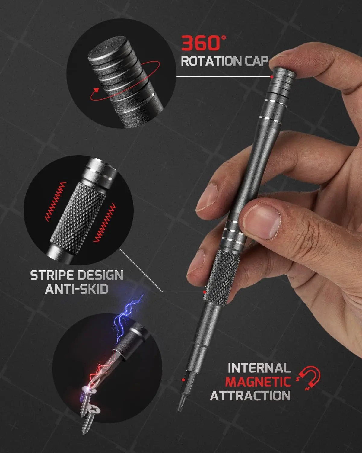 Ultimate Precision Screwdriver Set with 122 Heads,Non-slip,includes Magnet, Demagnetizer, Pry Bar, and Extension Rod and Wrench