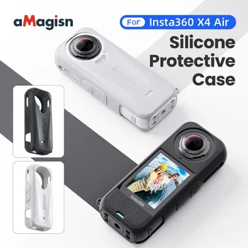 Custodia in silicone aMagisn per Insta360 X4 Air resistente alle cadute e ai graffi per accessori multipli Accessori per fotocamere sportive