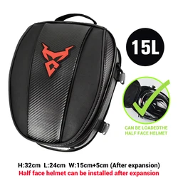 Waterproof Multifunction Motorcycle Tail Bag with High Capacity (Small size Red-15L)