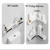 Bathroom Shelves Punch-free Revolving Rack Wall-mounted Corner Shelf Shower Storage Holder Kitchen Wall Storage Rack Organizer 5
