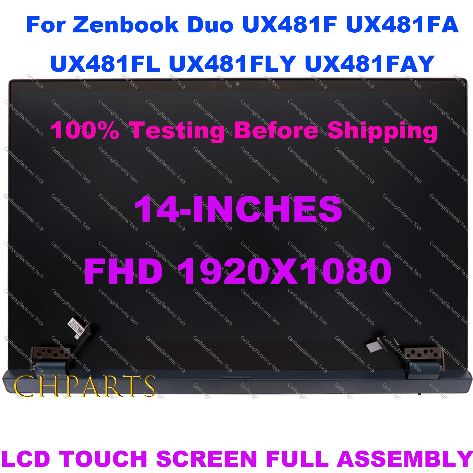 14.0 "Fhd 1920X1080 Per Asus Zenbook Zenbook Duo Ux481F Ux481Fa Ux481Fl Ux481Fly Display Lcd Touch Screen Display Assemblaggio Completo