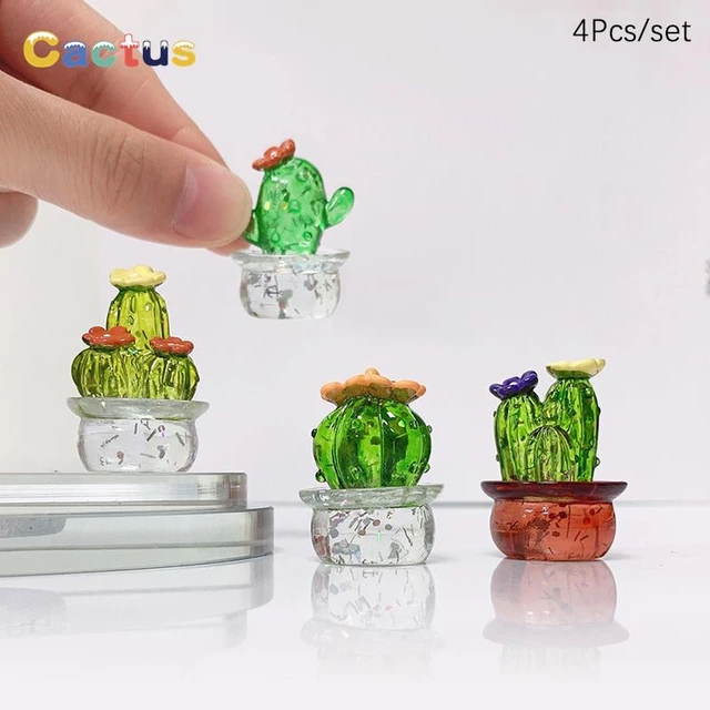 4 Pièces/ensemble Mignon Transparent Cactus Conception Voiture