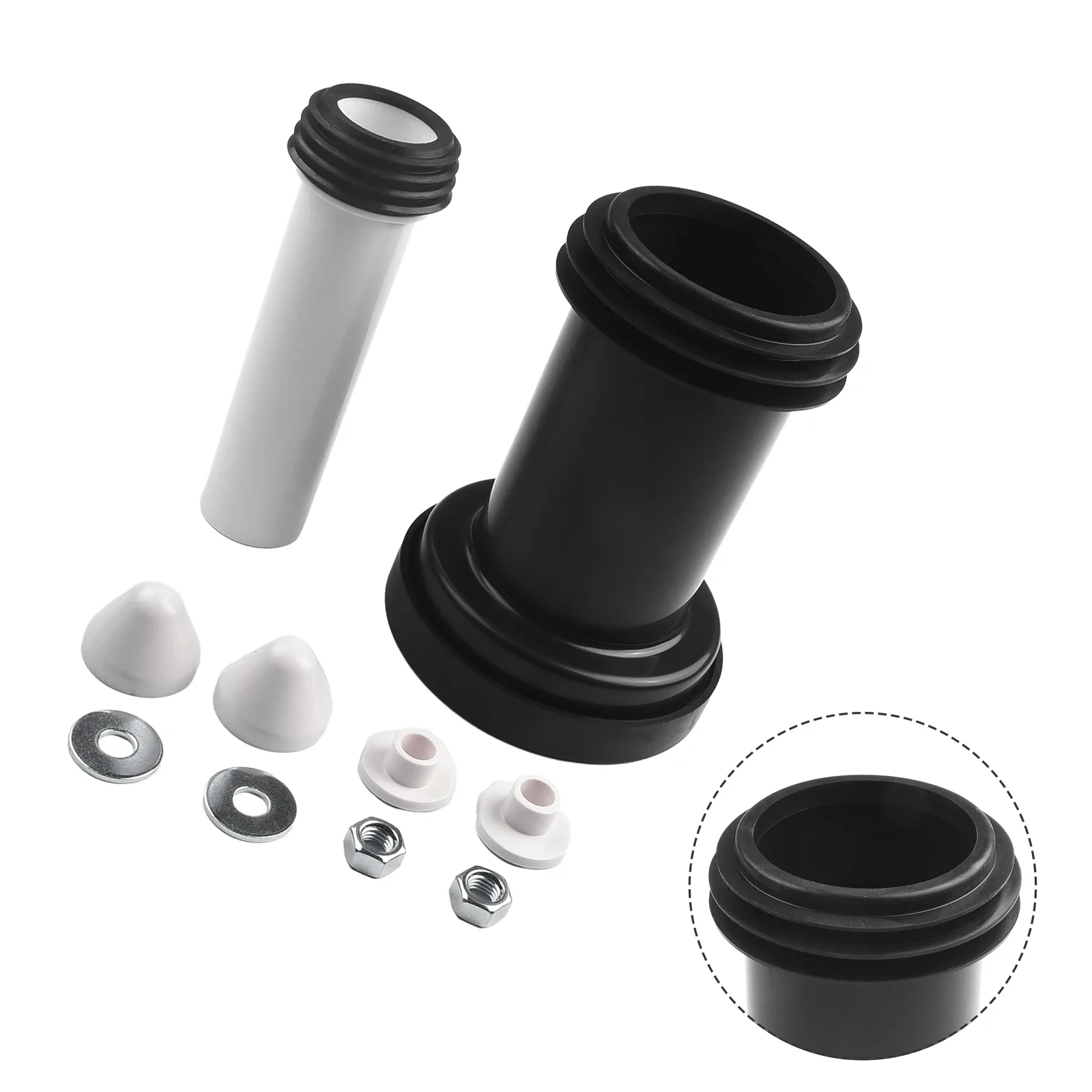 For Geberit Duofix Wall Hung WC Frame Pan Connection Pipe PE/PP Material And Satin Chrome Cover (152 426 46 1)