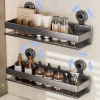 Shower Suction Cup Shelf Storage Shelf Home Organizer Shelf Holder Bathroom Organizer Suction Cup Wall Mounted Storage Rack 1