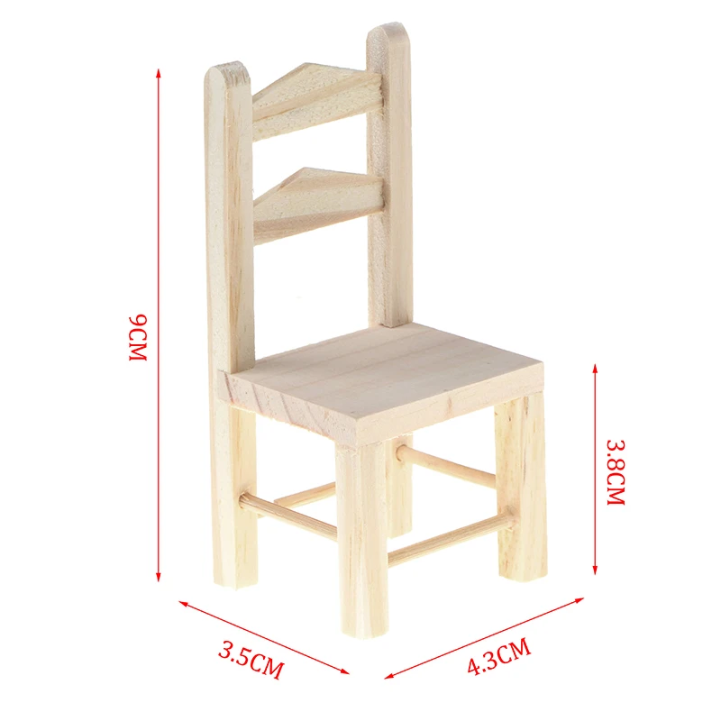 Agatige Sgabello In Miniatura 1:12 Per Casa Delle Bambole - Rotondo In Legno Imbottito, Colore Bianco - 4