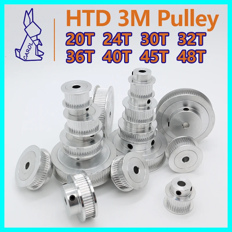 5 Pulegge Lisce Per Stampante 3D: 20 Denti (Senza Denti), Larghezza 10mm, Per Cinghia 2GT, Diametro 18mm, Foro 5mm, In Alluminio