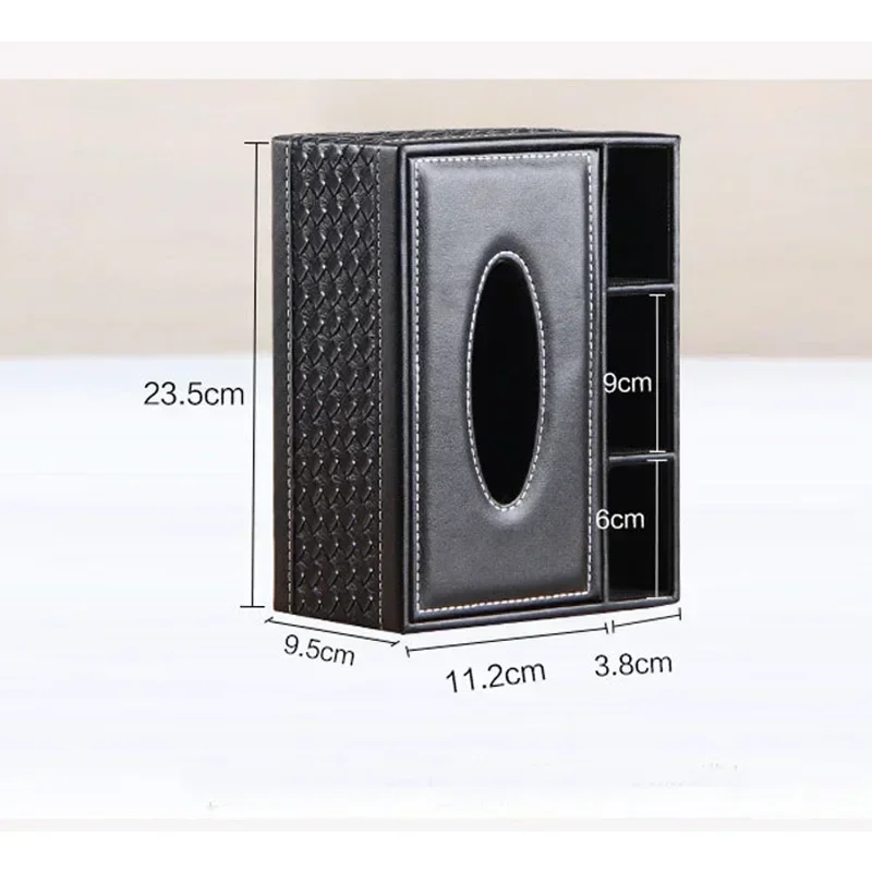 Tissue Box Napkin Holder High Quality Leather Tissue Box Cover Remote Control Cosmetic Stationery Storage Box Home Decoration 5
