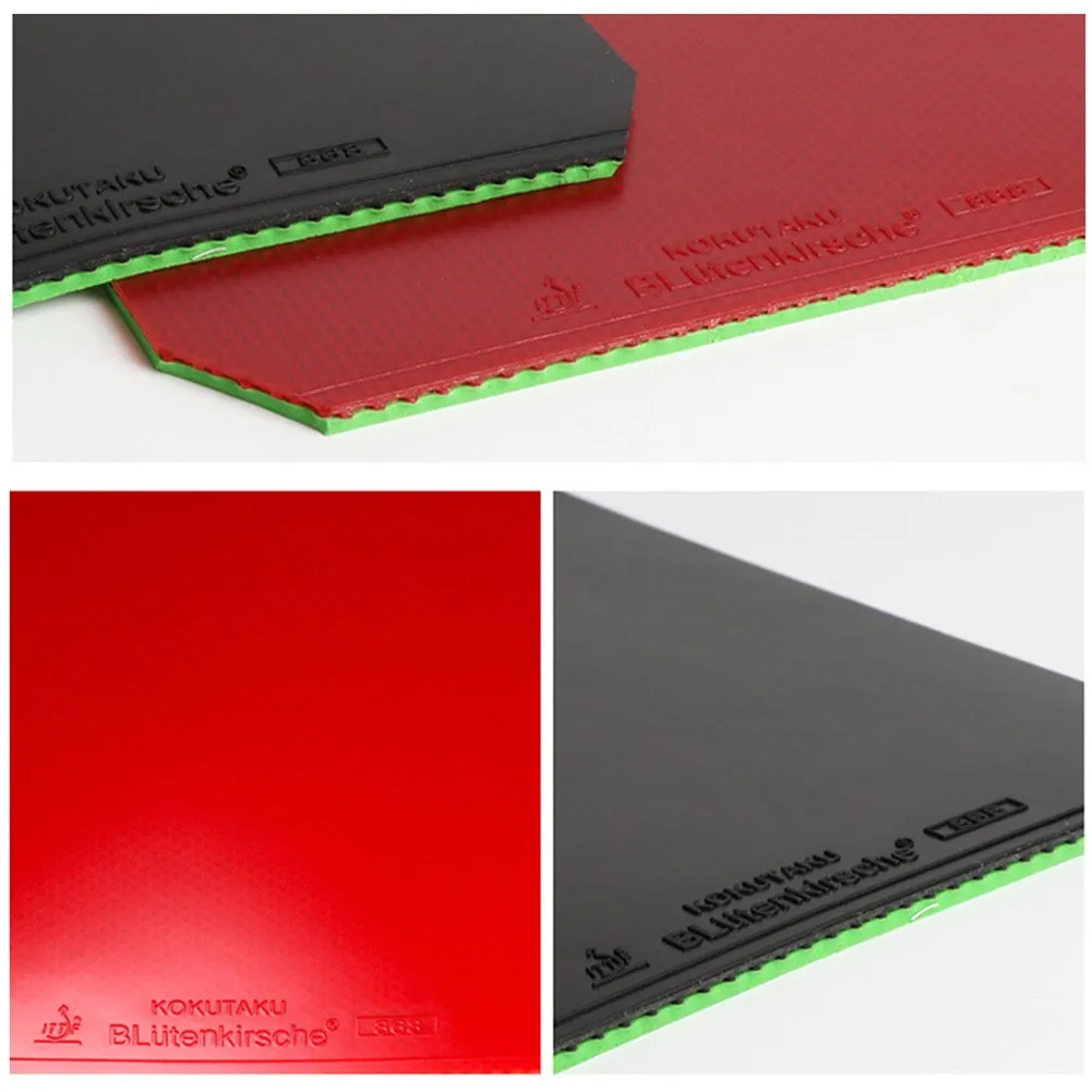 Revêtements De Raquette De Tennis De Table LIOAEUST - Caoutchouc Rapide, épaisseur 2,2 Mm, Dureté 39, Rouge/noir