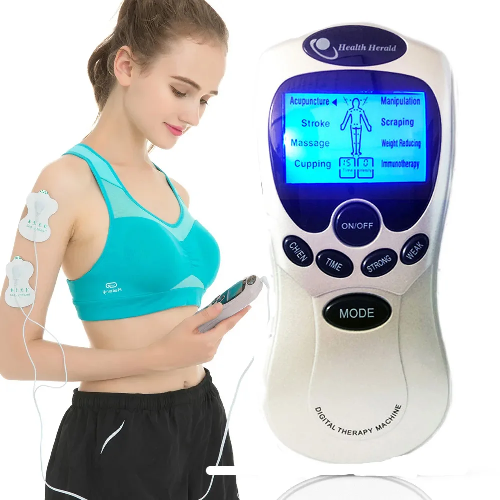 Healthy Care Tens Massage Machine Herald Muscle Stimulator EMS Acupuncture Pulse Body Massager Digital Therapy Device Masajeador new jr309 electrical muscle stimulator full body relax therapy massager massage pulse tens acupuncture slimming machine 16pads