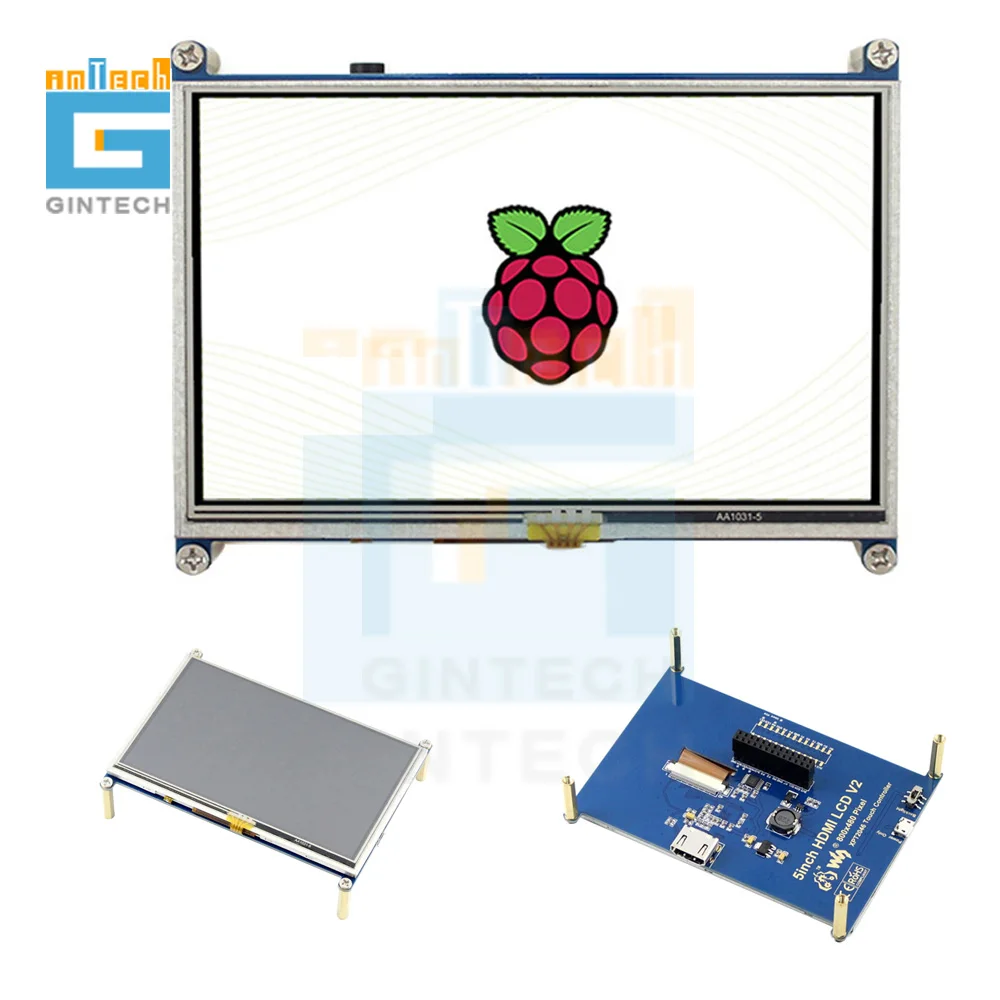 

5-дюймовый HDMI LCD. 5-дюймовый резистивный сенсорный ЖК-экран, 800 × 480, HDMI, низкая мощность