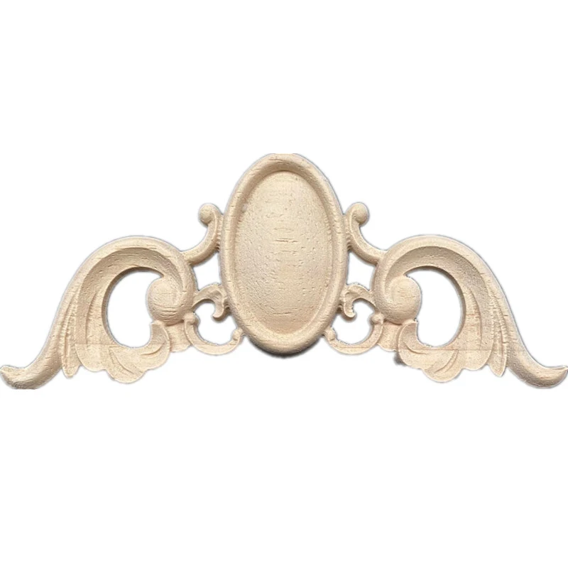 2PCS 16cm Wood Carved Corner Onlay Applique for Home Furniture Door Decorate Wall Cabinet Unpainted Safety Decoration