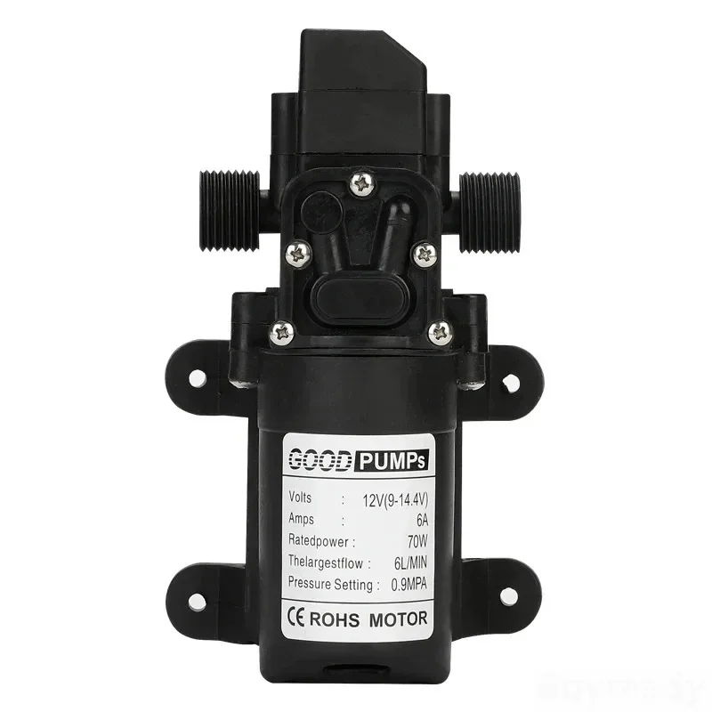 1pcs Self Priming Pumps High Pressure Automatic Flow Switch 6L/Min AUTO Diaphragm Water Pump DC 12V 130PSI Small Agricultural liquid transfer pump,submersible booster pump,water pressure switch