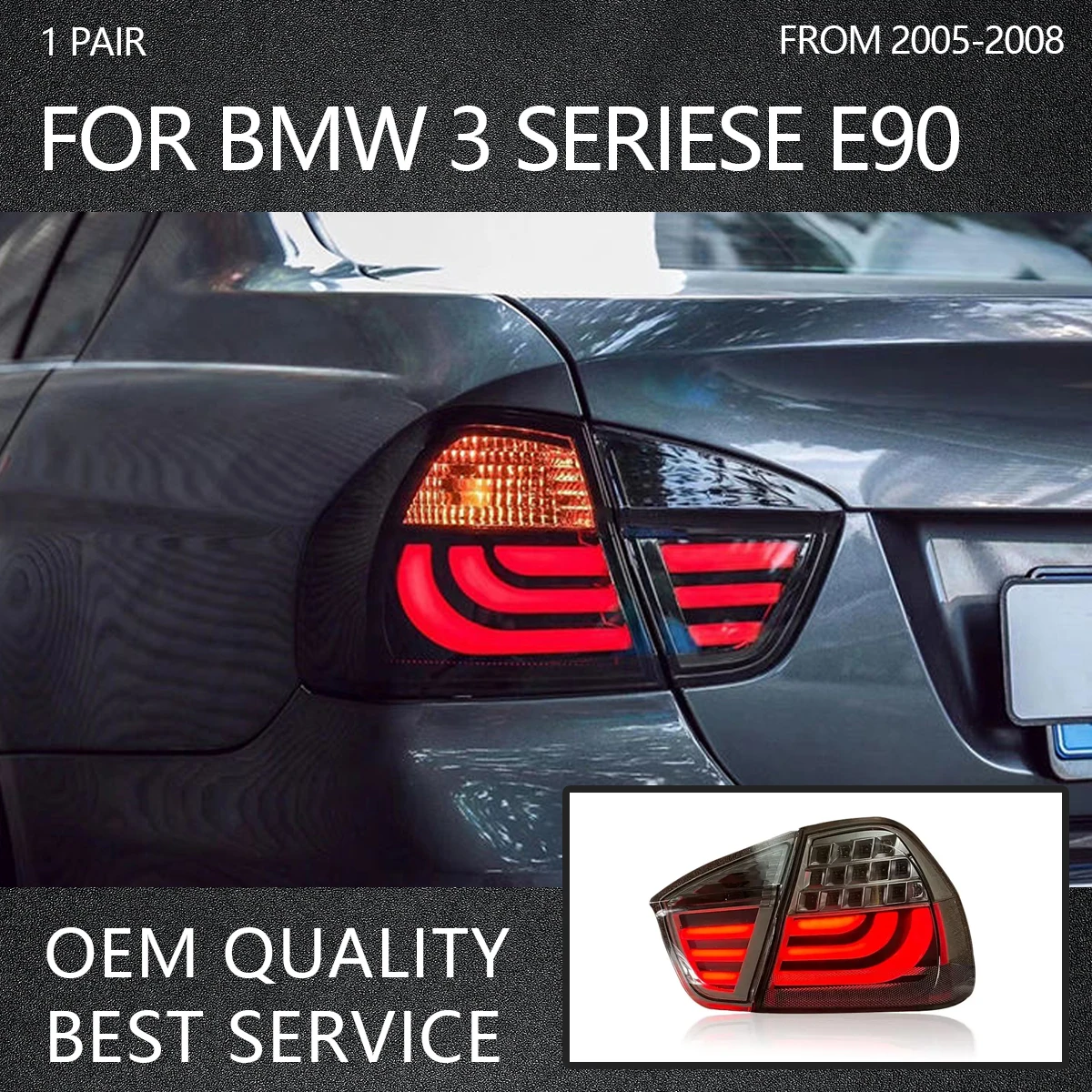

Автомобильные аксессуары для BMW 3 серии E90 2005-2008, задний фонарь в сборе, обновленные высококачественные задние фонари