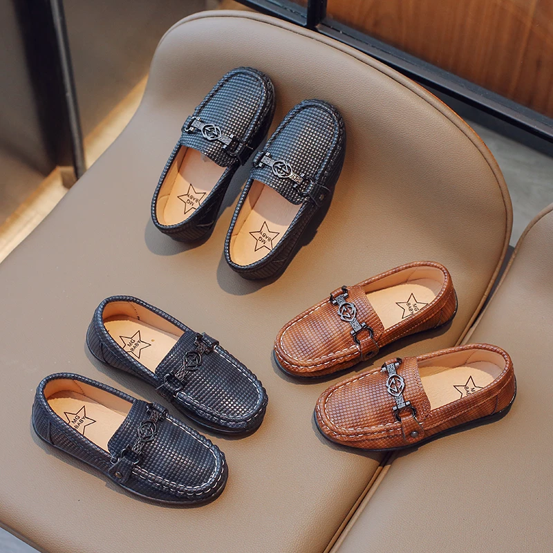 Kids Leather Loafers Casual Shoes for Boy Girl