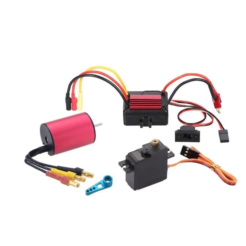 NR-RC 자동차 브러시리스 모터 RC 자동차 금속 스티어링 서보 RC 자동차 35A 브러시리스 ESC RC 업그레이드 부품 RC 자동차 액세서리