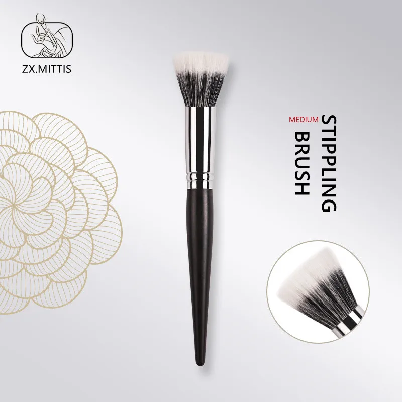 

Ebony Wood Medium Stippling Makeup Brush - Soft 100% Natural Goat Hair Powder Blush Highlight Beauty Cosmetics Tool