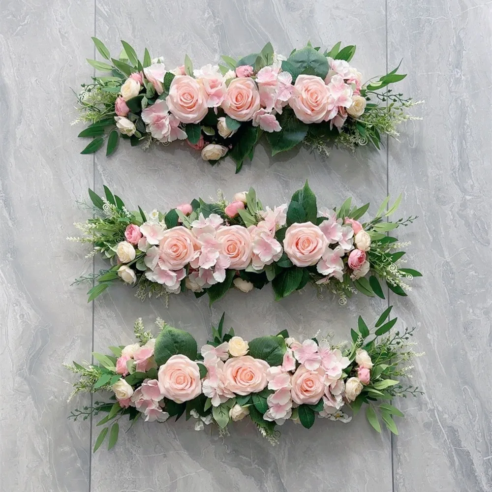 Description Picture 3 of itemNew Exquisite Artificial Rose Flower Row DIY Wedding Flower Wall Decoration Table Center Wed Arch Backdrop Stage Floral